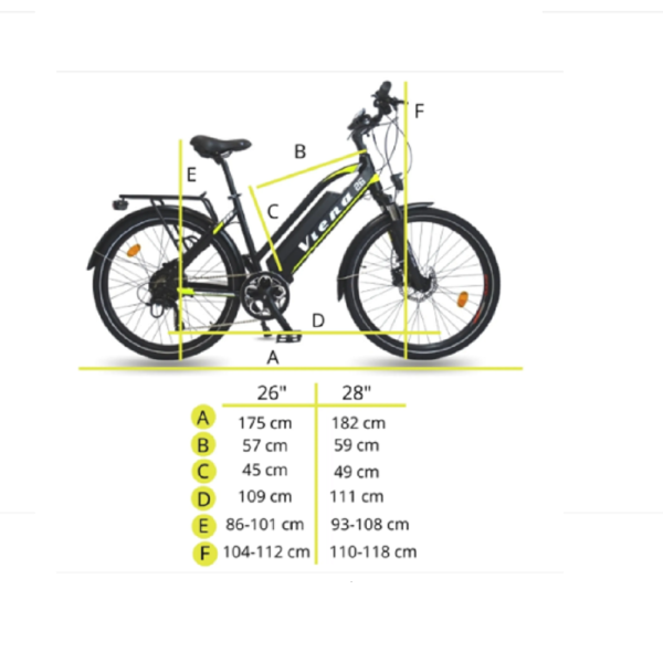Viena Urbanbiker Trekking E-Bike 28" 840Wh Akku, Unisex E-Trekkingbike 250W Motor, 160km Reichweite | Farbe:gelb. – Bild 9
