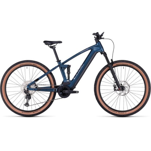 CUBE STEREO HYBRID 120 Race 750 E-Mountainbike 2023 petrolblue  chrome A00.