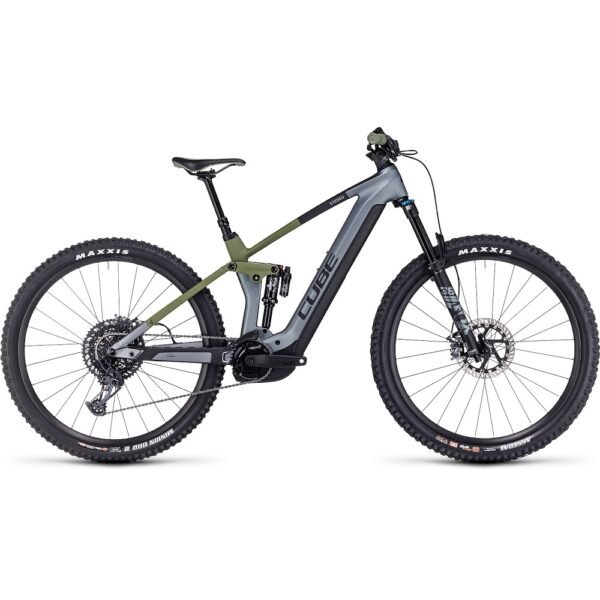 CUBE STEREO HYBRID 140 HPC TM 750 Carbon E-Mountainbike 2023 flashgrey  olive A00.