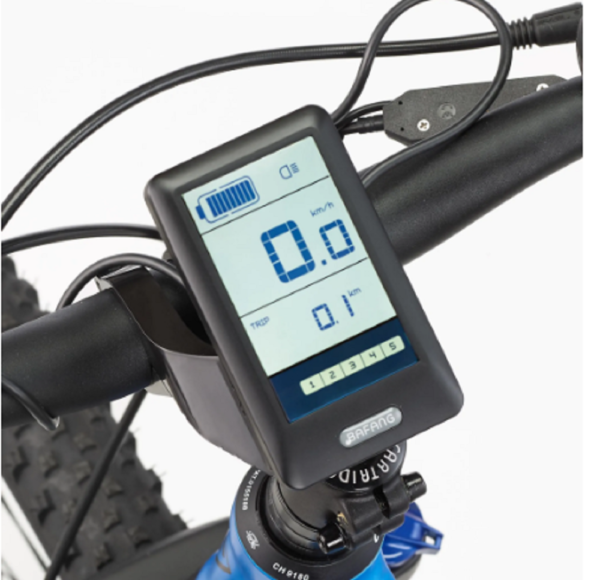 FISCHER E-Bike Pedelec Mountainbike MONTIS EM 1862, Rahmenhöhe 48 cm, 27,5 Zoll, Akku 557 Wh, Mittelmotor, Kettenschaltung, LCD Display, blau. – Bild 6