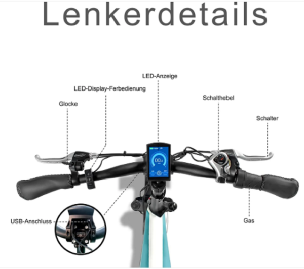 JOBOBIKE E-Bike faltbares 20 Zoll Elektrofahrrad, – Bild 3
