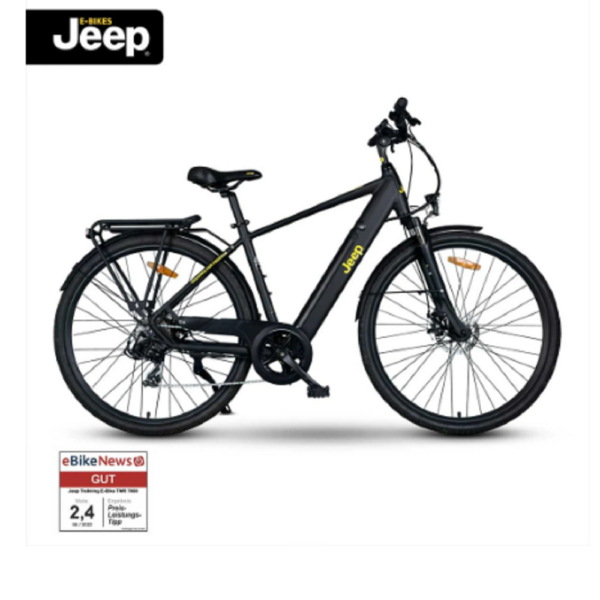 Jeep Trekking E-Bike TMR 7000, 28', Shimano Tourney 7-Gang Kettenschaltung, Schwarz.