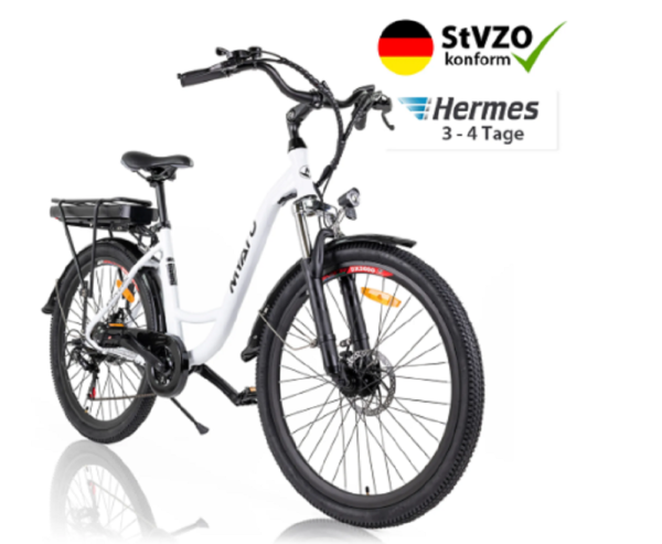 MYATU 26 Zoll Elektrofahrrad für Damen mit Tiefeinsteiger – Bild 3