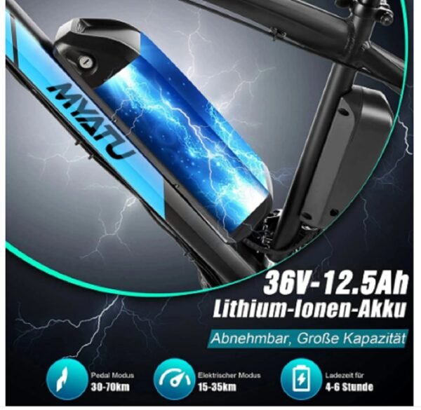MYATU 5687 27,5 Zoll Ebike E-Mountainbike Elektrofahrrad – Bild 6