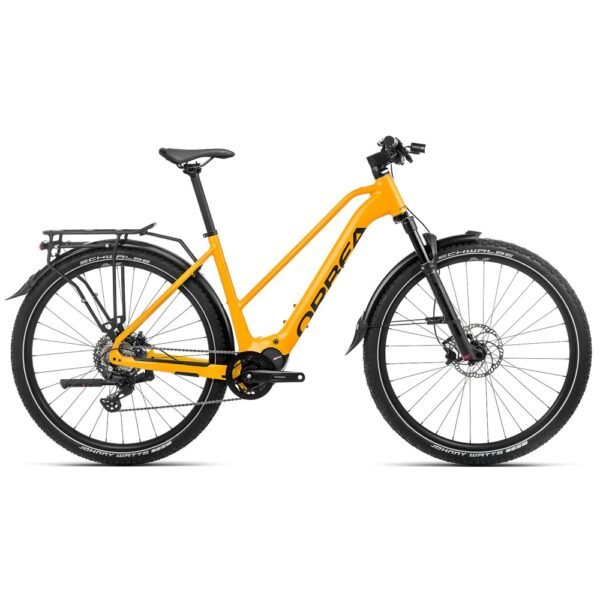 Orbea Kemen MID SUV 30 28 Damen E-Bike 2022 mango (glänzend) schwarz (matt).