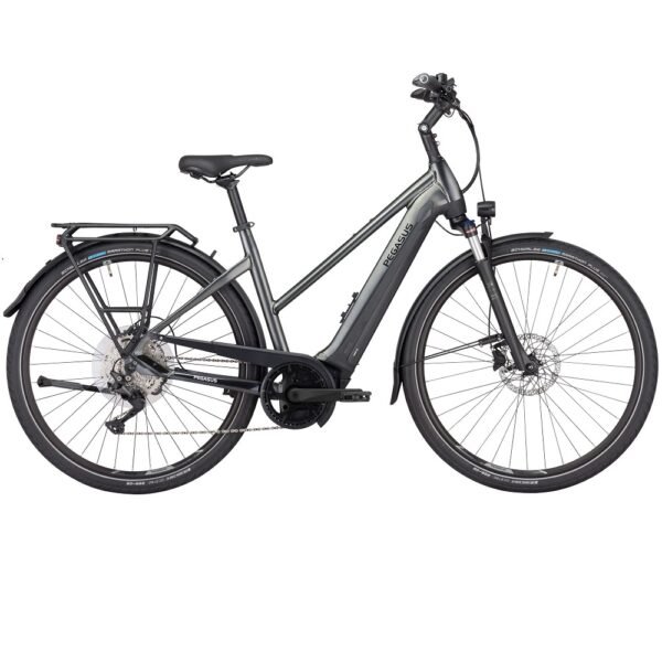 PEGASUS Premio Evo 10 Lite Damen Trapez Grau E-Bike 2022.