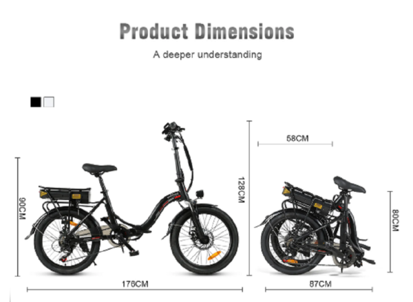 SAMEBIKE Elektrofahrrad E-Bike Pedelec Fahrrad – Bild 7