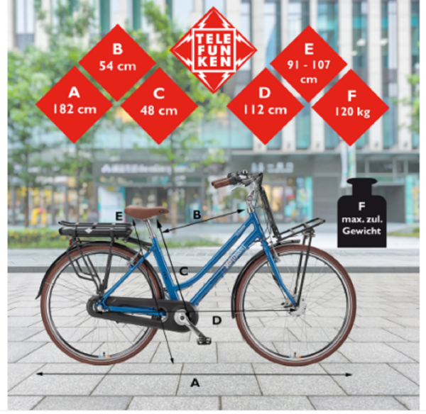 Telefunken E-Bike Elektrofahrrad Alu 28 Zoll mit 7-Gang – Bild 5
