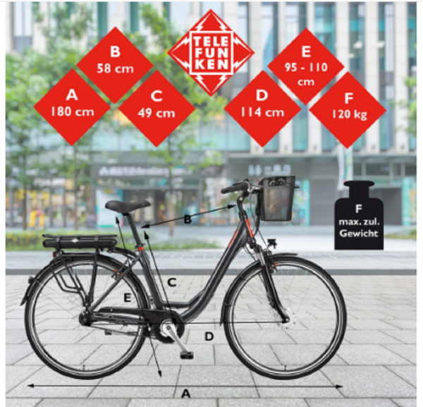 Telefunken E-Bike 28 Zoll Citybike Pedelec 7-Gang – Bild 5