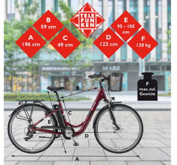 Telefunken E-Bike Elektrofahrrad Alu 28 Zoll – Bild 8