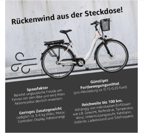 Telefunken RC657 City E-Bike, 7 Gang Shimano Nabenschaltung, Vorderradmotor, weiß. – Bild 3