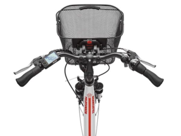 Telefunken RC657 City E-Bike, 7 Gang Shimano Nabenschaltung, Vorderradmotor, weiß. – Bild 5