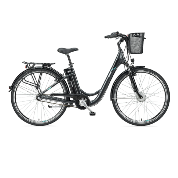Telefunken RC830 City E-Bike, 3 Gang Shimano Nabenschaltung, Vorderradmotor, anthrazit.