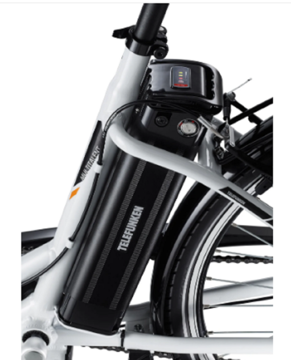 Telefunken RC830 City E-Bike, 3 Gang Shimano Nabenschaltung, Vorderradmotor, weiß – Bild 4