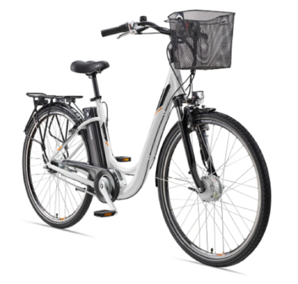 Telefunken RC840 City E-Bike, 7 Gang Shimano Nabenschaltung, Vorderradmotor, weiß. – Bild 2