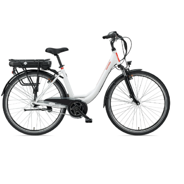 Telefunken RC890 City E-Bike, 7 Gang Shimano Nabenschaltung, Mittelmotor, weiß.