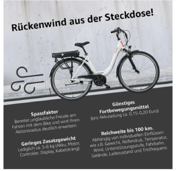Telefunken RC890 City E-Bike, 7 Gang Shimano Nabenschaltung, Mittelmotor, weiß. – Bild 6